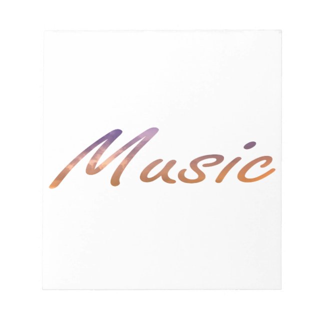 Bloco De Notas texto musical nuvens de laranja roxas (Frente)