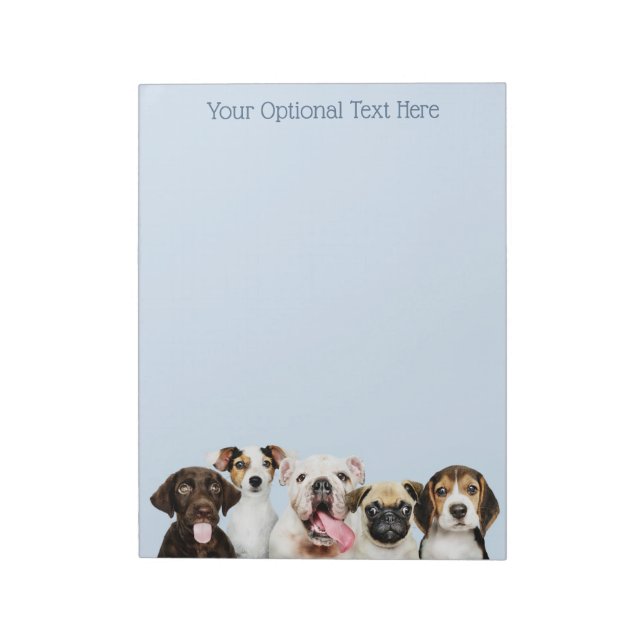 Bloco De Notas Texto personalizado Cachorros Fofos (Invertido)