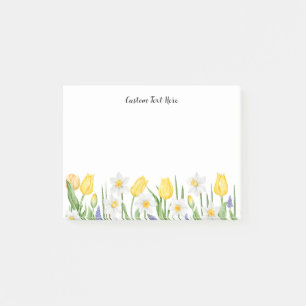 Bloco De Notas Texto Personalizado das Tulipas Amarelas de Cores 