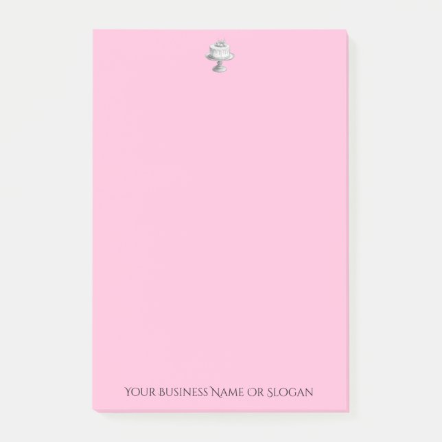 Bloco De Notas Texto Personalizado de Bolo Elegante para Empresas (Frente)