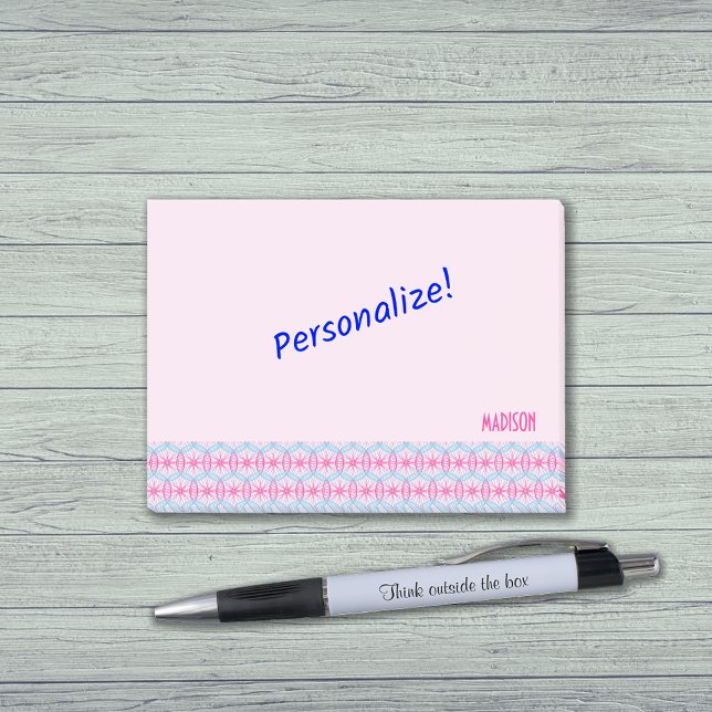 Bloco De Notas Texto personalizado do padrão de rodas moda (Criador carregado)