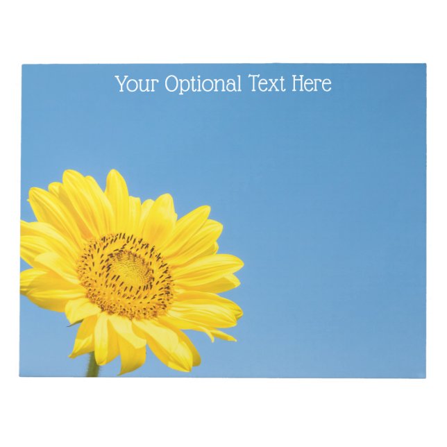 Bloco De Notas Texto personalizado Girassol (Frente)