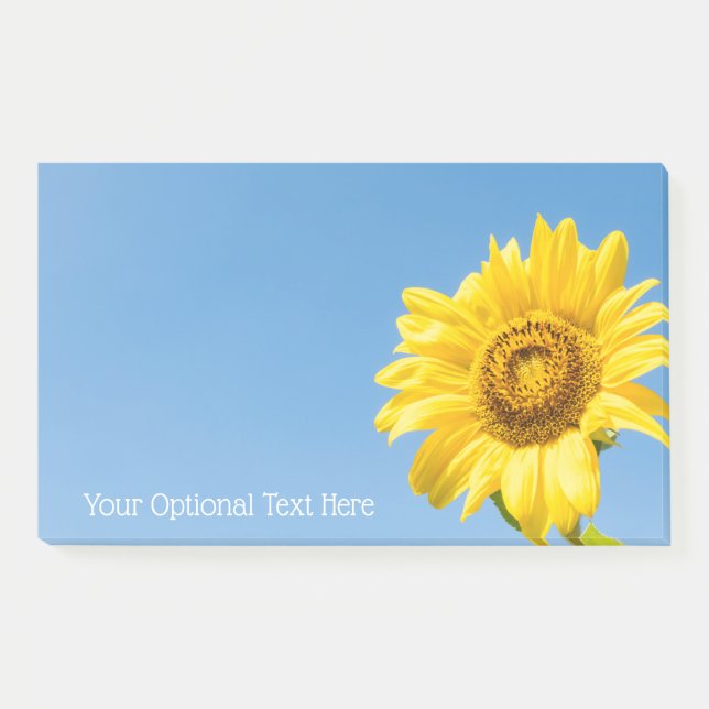 Bloco De Notas Texto personalizado Girassol (Frente)