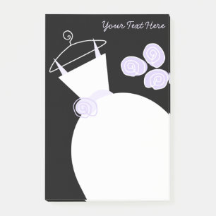 Bloco De Notas Texto preto postado Roxo de Casamento