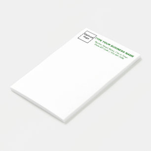 Bloco De Notas Textos de Marca Verde de Negócios sobre o Cabeçalh