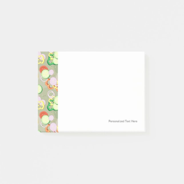 Bloco De Notas Textura com fatias de vegetais (Frente)