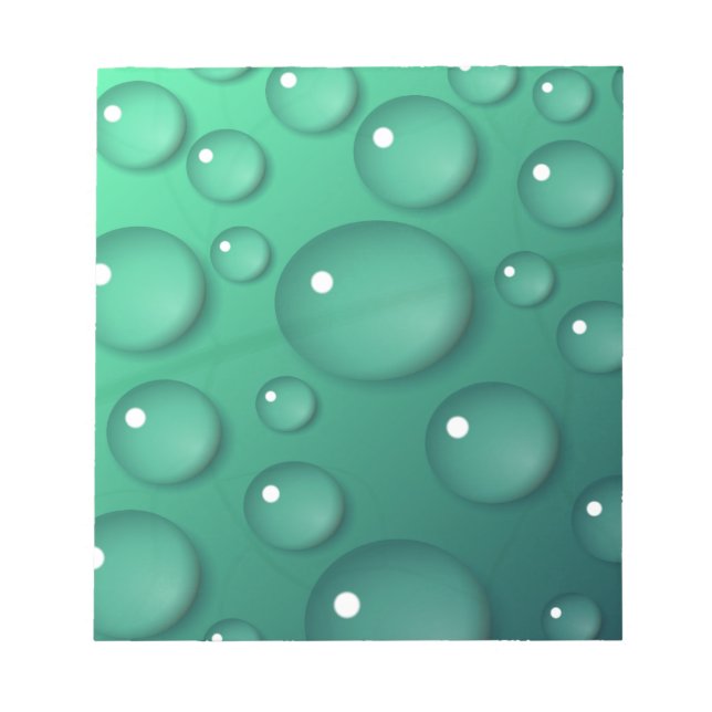 Bloco De Notas Textura de derramamento de chuva em teal (Frente)