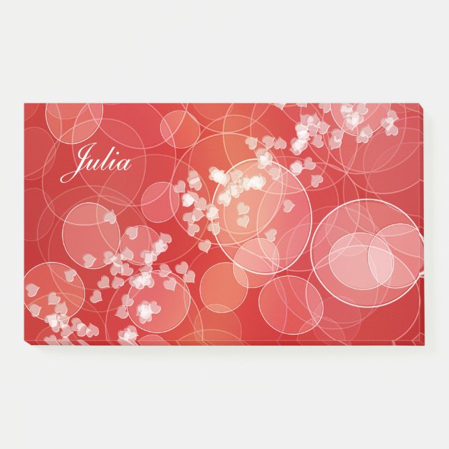 Bloco De Notas Textura vermelha do inclinação do estilo de Bokeh. (Frente)