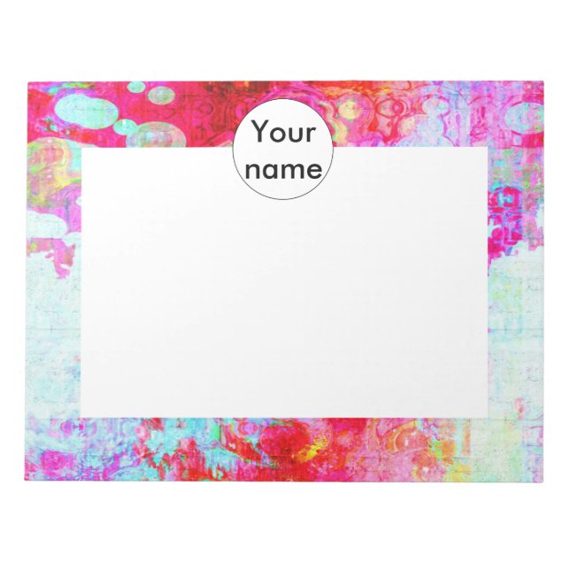 Bloco De Notas Textura vermelha rosa (Frente)