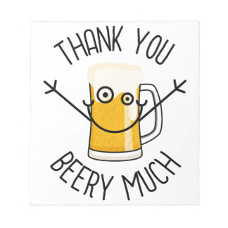 Bloco De Notas Thank You Beery Much - Silly Face