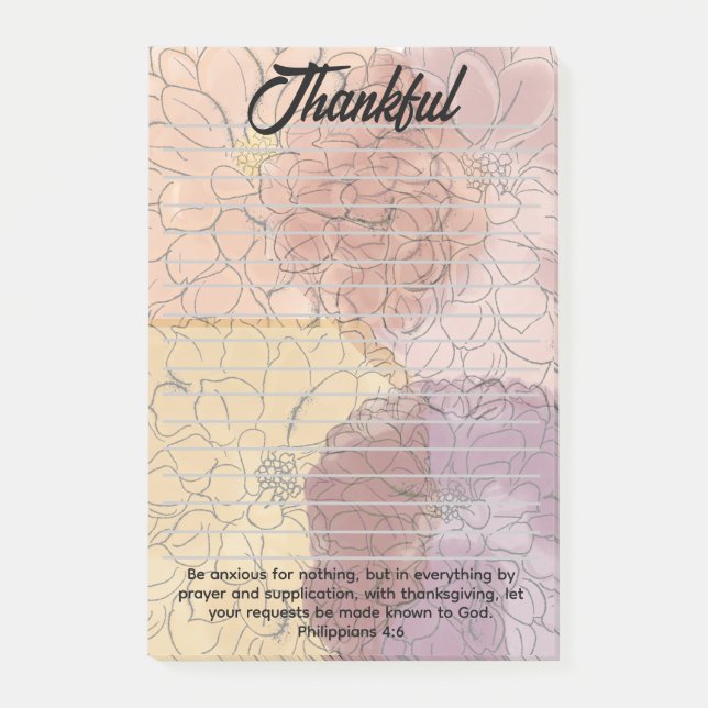 Bloco De Notas Thankful Post Its (Frente)