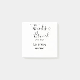 Bloco De Notas Thanks a brunch post wedding name date simple 