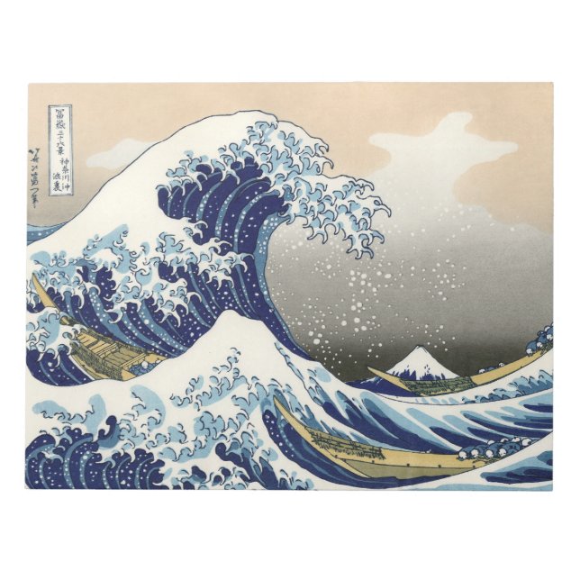 Bloco De Notas The Great Wave of Kanagawa - Katsushika Hokusai  (Frente)
