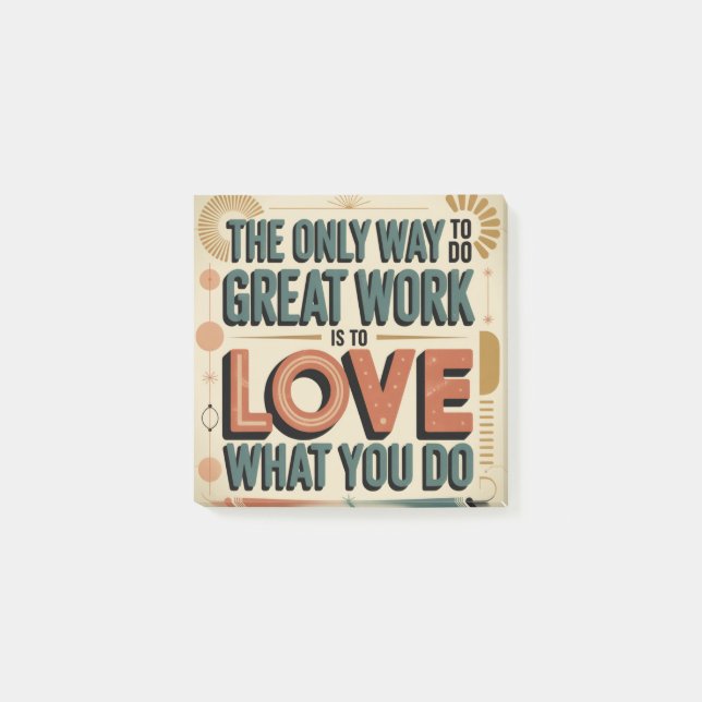 Bloco De Notas The Only Way To Do Great Work (Frente)