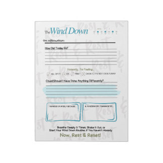 Bloco De Notas The WIND DOWN – 5-Minute Evening Journal Notepad