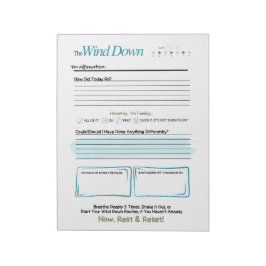 Bloco De Notas The WIND DOWN – 5-Minute Evening Journal Notepad