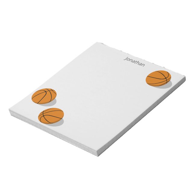 Bloco De Notas three basketballs boys girls personalized sports (Invertido)