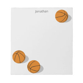 Bloco De Notas three basketballs boys girls personalized sports