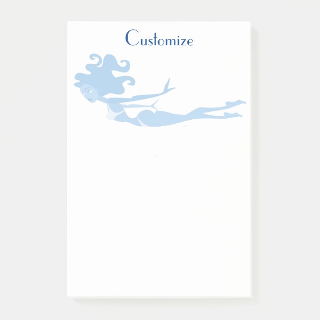 Bloco De Notas Thunder_Cove do Swimmer da Sereia Azul (Frente)