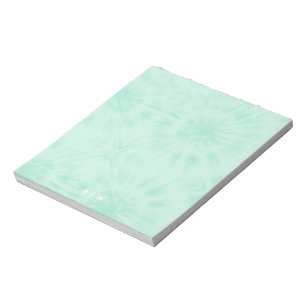 Bloco De Notas Tia Dye  Monograma verde Pastel Mint