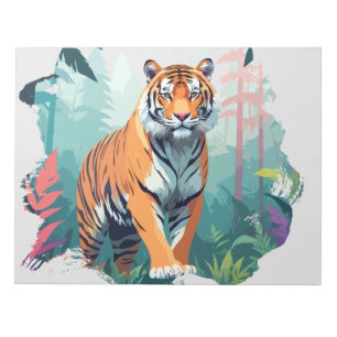 Bloco De Notas Tiger Vetor Art Animal Majestade Natureza Selvagem