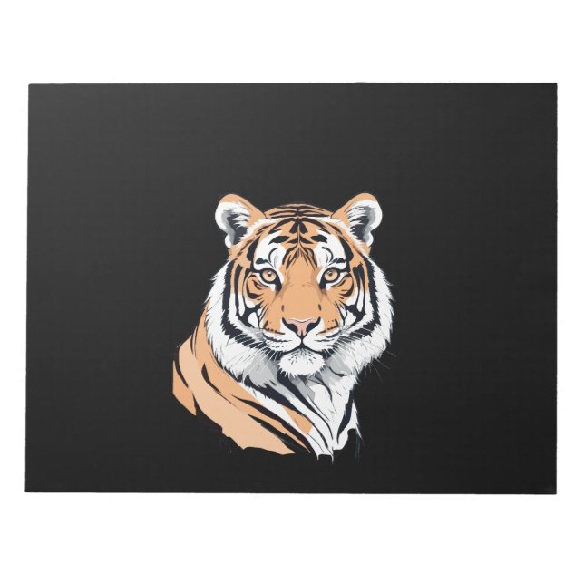 Bloco De Notas Tiger Vetor Art com Cores Vibrantes (Frente)