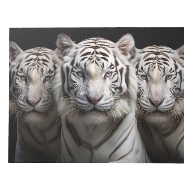 Bloco De Notas Tiger Wild Animal Portrait Força (Frente)