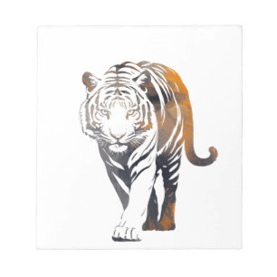 Bloco De Notas Tiger Wildlife Nature Illustration Silhouette Lega