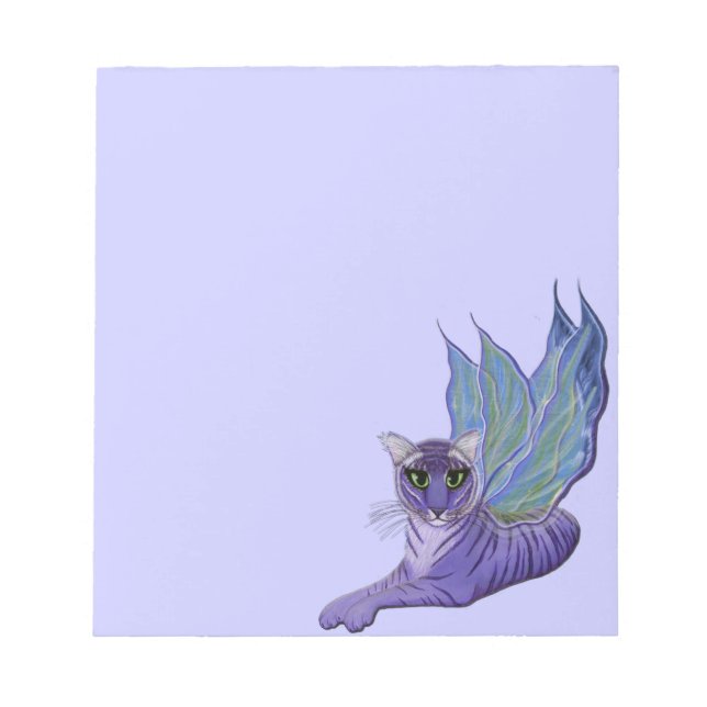 Bloco De Notas Tigerpixie Fairy Tiger Fantasy Cat Art Notepad (Frente)