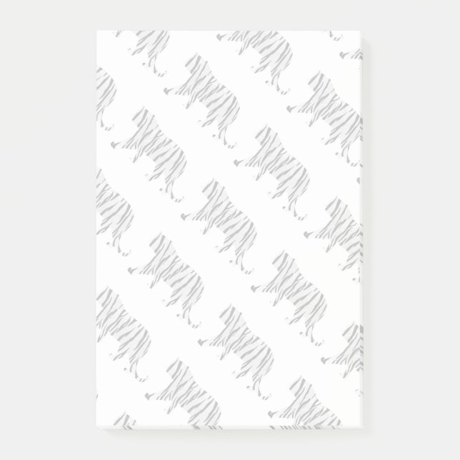 Bloco De Notas Tigre de silicone preto e branco (Frente)