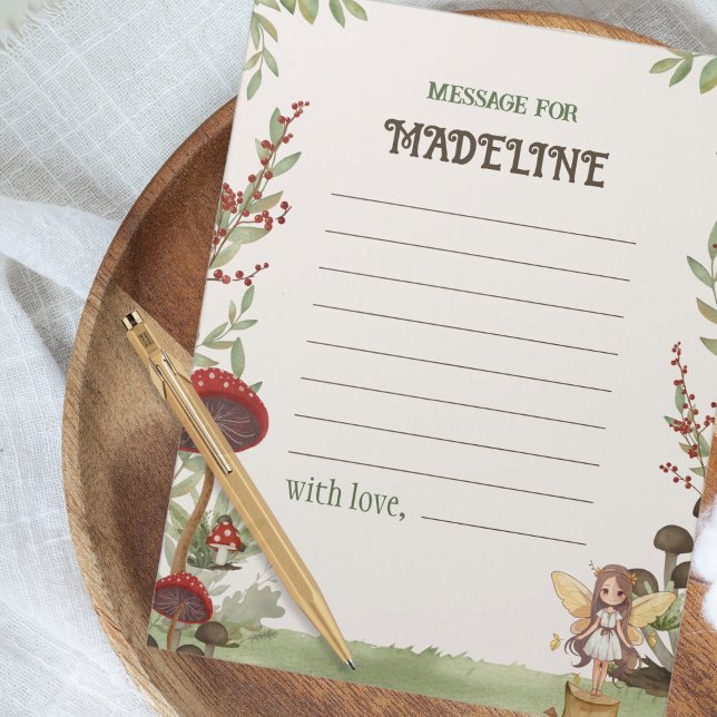 Bloco De Notas Time Capule Message Fairy First Forest Birthday (Message for birthday girl - notepad)
