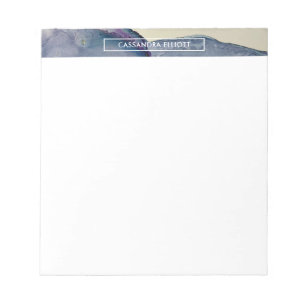 Bloco De Notas Tinta de Álcool Azul e Púrpura Abstrato