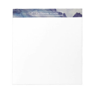 Bloco De Notas Tinta de Álcool Azul e Púrpura Abstrato