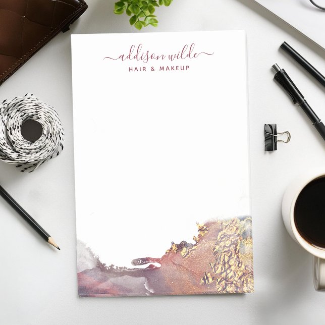 Bloco De Notas Tinta De Aquarela Líquida De Arte Moderna Roxa E D (Criador carregado)