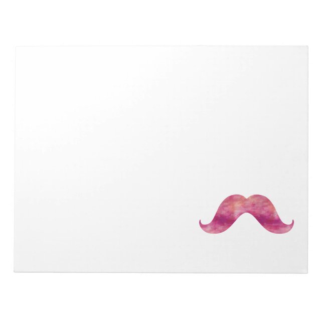 Bloco De Notas Tinta em Água com Bigode Rosa Desenho de Bigodes (Frente)