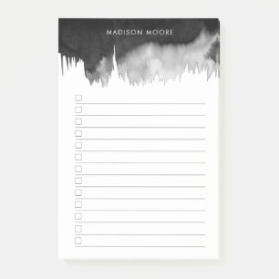 Bloco De Notas Tipografia de Cores de Água Simples Moderna Lista