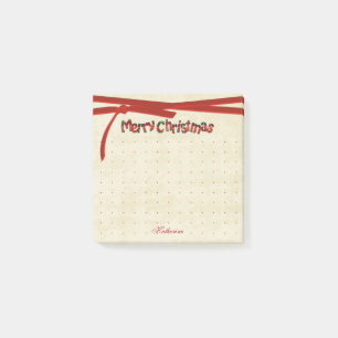 Bloco De Notas Tipografia de Padrão de Tartan de Feliz Natal Dot