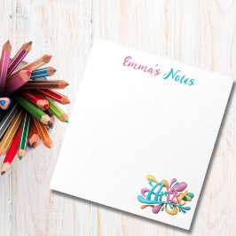 Bloco De Notas Tipografia de Script Artista, Colorida, Moderna, N