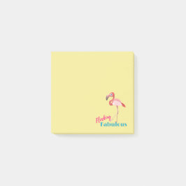 Bloco De Notas Tipografia Fabulosa com Flamingo Rosa