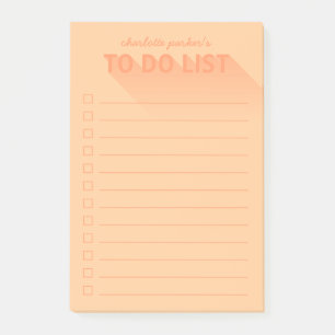 Bloco De Notas Tipografia Moderna Laranja Para Fazer Lista