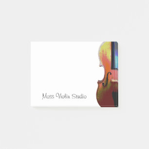 Bloco De Notas Tipografia Musical Violin Studio Cute 