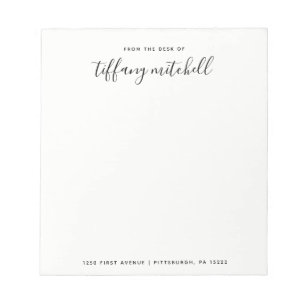 Bloco De Notas Tipografia preto e branco simples e elegante de