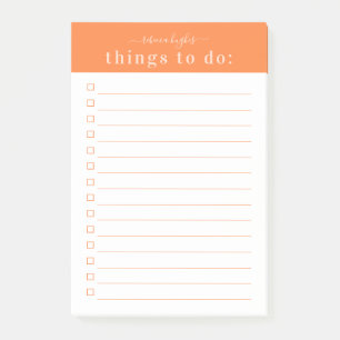 Bloco De Notas Tipografia Retro Minimalista Monograma Laranja