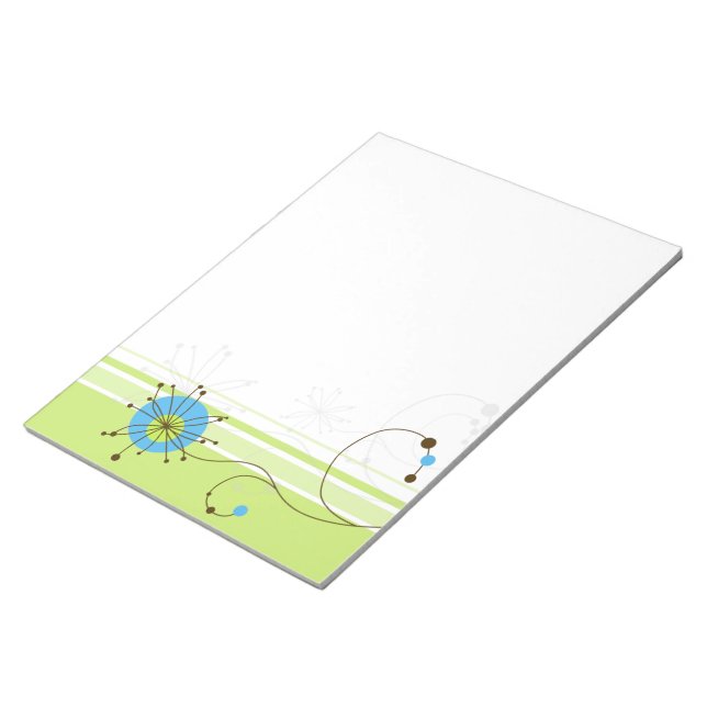 Bloco De Notas Tipografia Verde Flor Moderna Simples (Inclinado)