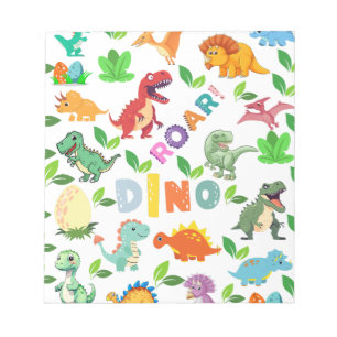 Bloco De Notas Tipos bonitos de dinossauros sem costura