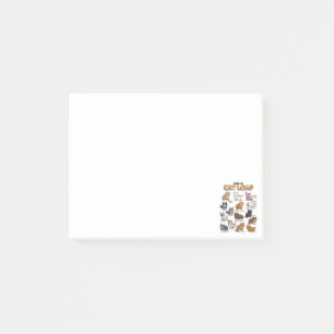 Bloco De Notas Tipos de Gato Enrolado Adorável Gatinho Kawaii Gat