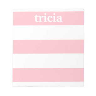 Bloco De Notas Tiras de Rugby Rosa Personalizadas