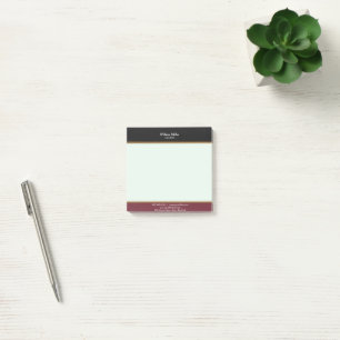 Bloco De Notas Tiras Mínimas Modernas de Maroon Negro
