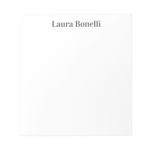 Bloco De Notas Título da Planilha Moderna Profissional Minimalist (Frente)