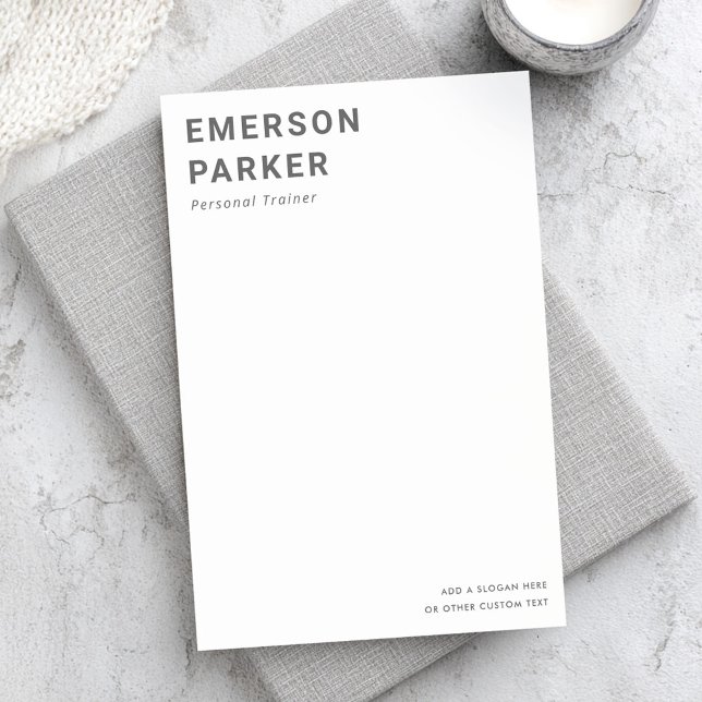 Bloco De Notas Título e negócio de texto do nome em negrito (Bold name title and text business post-it notes)